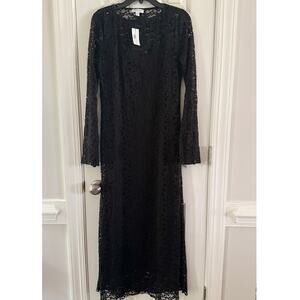 Topshop NWT | black lace long sleeve maxi dress| size US 8-10